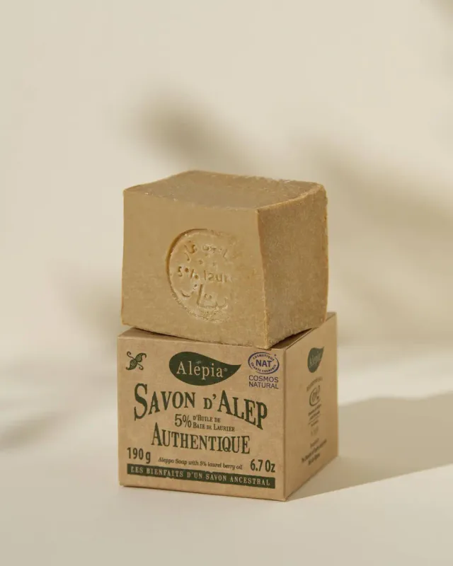 Alepia Savon d'Alep Authentique 5 % Laurier (FR), 200 g