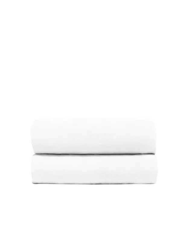 Bonsoirs Drap housse Lin lavé français, Juste Le Blanc, 160x200 cm