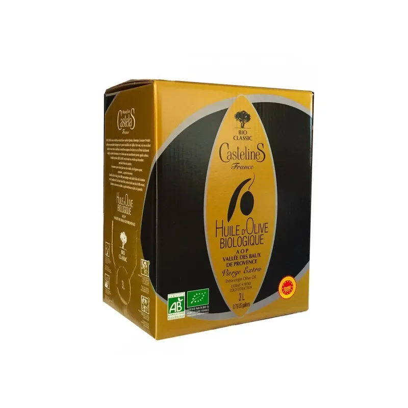 Moulin CastelaS Classic Bio Fruité Vert AOP Vallée des Baux-de-Provence, bag-in-box 3 L