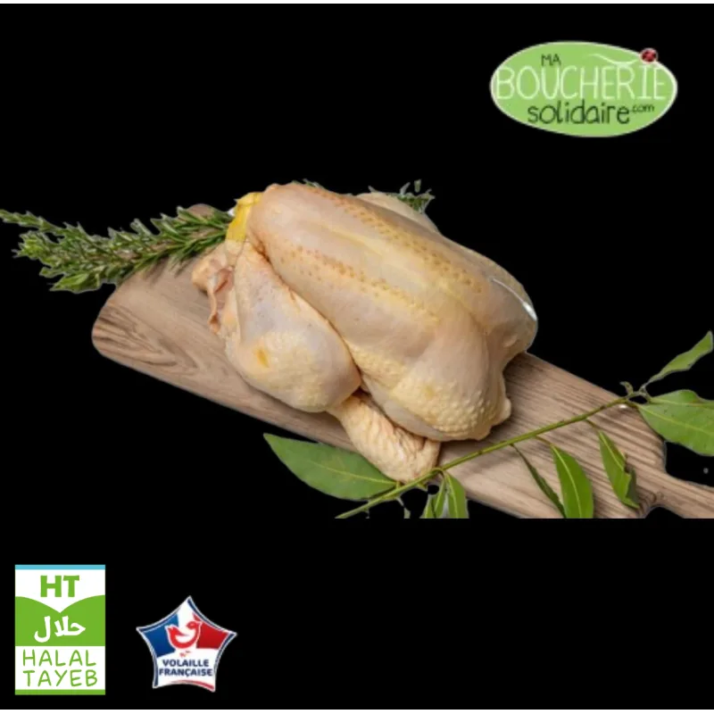 Ma Boucherie Solidaire Colis de 4 poulets naturels et éthiques, certifiés Halal AVS (environ 6,8 kg)