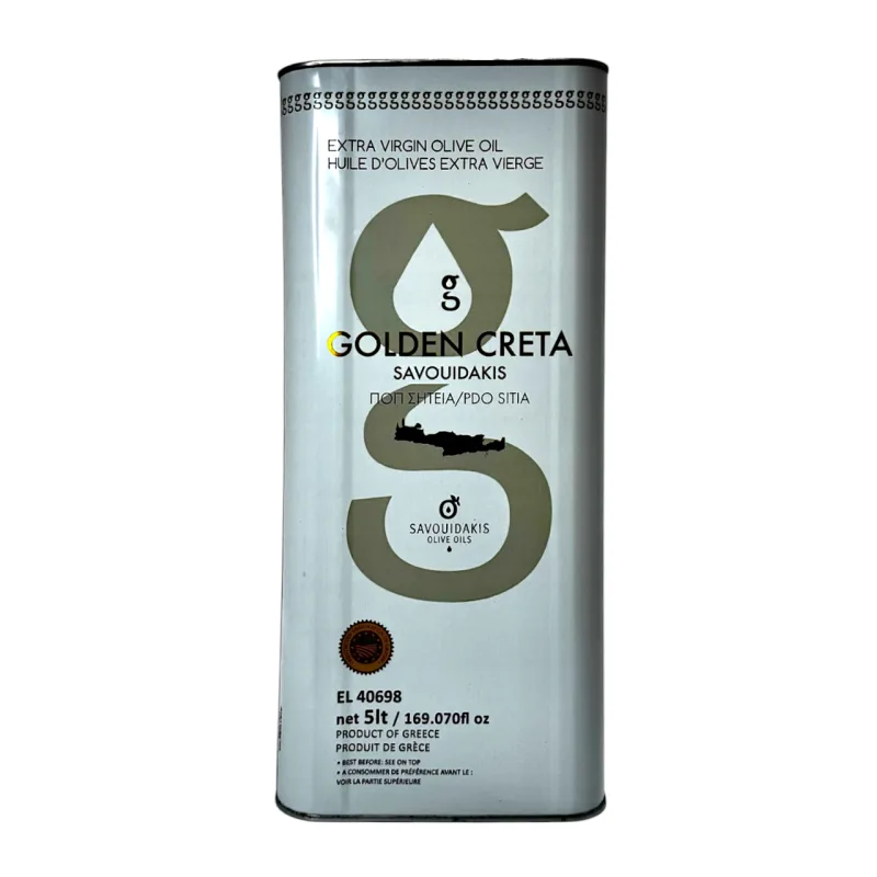 Savouidakis Huile d'olive vierge extra AOP Sitia Lasithiou Golden Creta, bidon 5 L