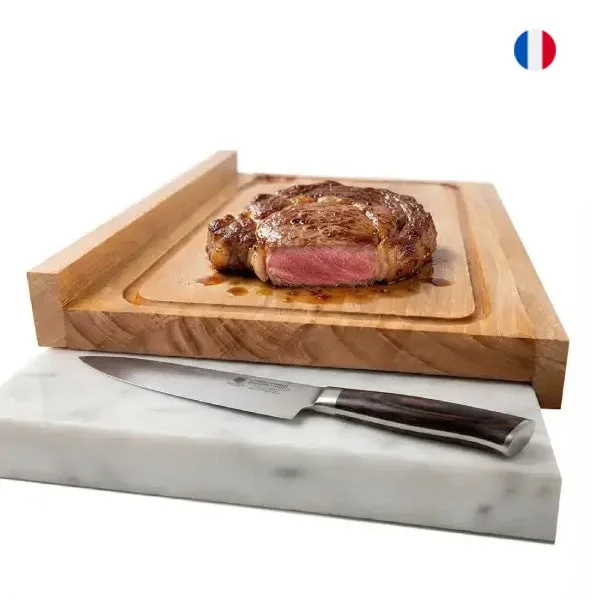 Manufrance Planche de découpe réversible en hêtre français massif 40 x 32 cm
