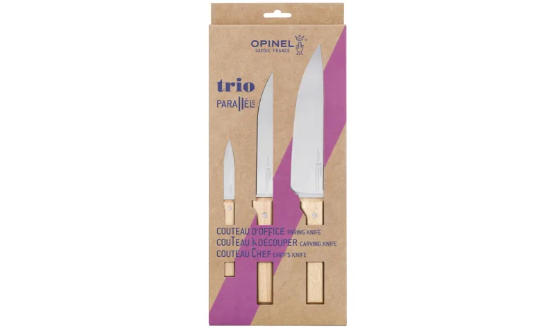 Opinel Coffret Trio Parallèle (N°118 Chef, N°120 à découper, N°126 Office)