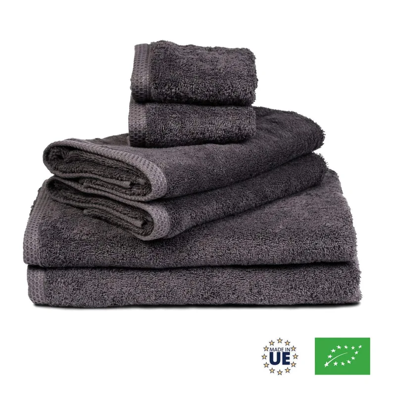 Sleepzen Lot de 2 draps de bain 70x140 cm, coton bio 500 g/m², beige
