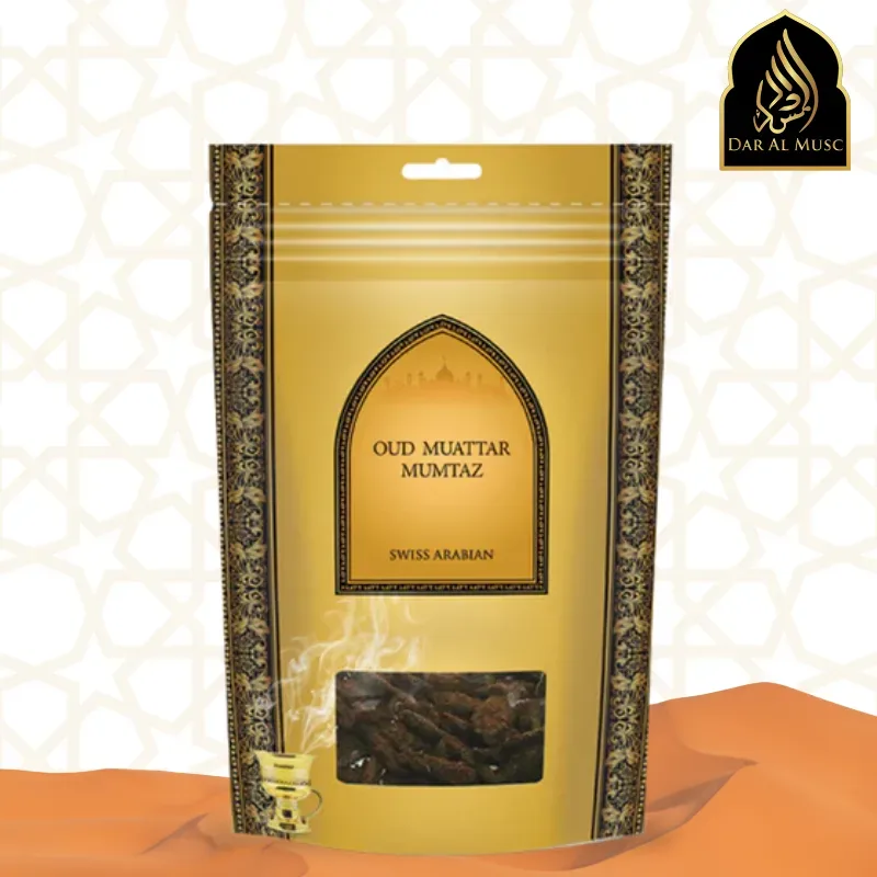 Swiss Arabian Oud Muattar Mumtaz, bakhour en boîte de 25 g